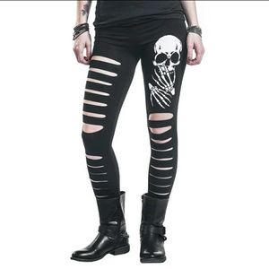 💀"Shredded" Skeleton Leggings💀NWT